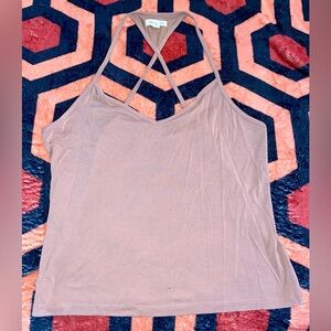 Silence + noise backless tank top M mauve/tan color